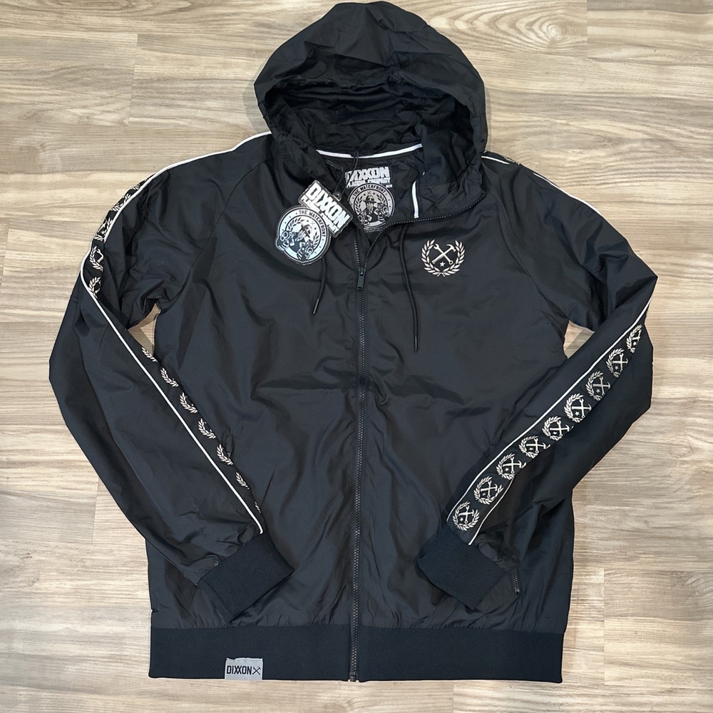 Dixxon Flannel Co The Waterfront‎ Hooded Windbreaker Men's L Tall Black